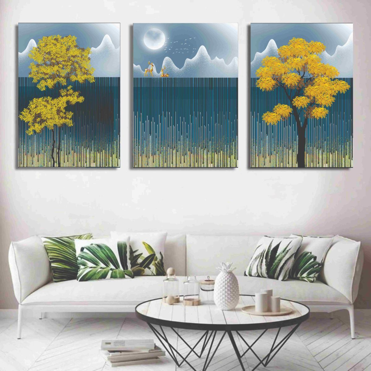 Set of 3 Wall Art Wooden Phototile Frames for Wall Decor