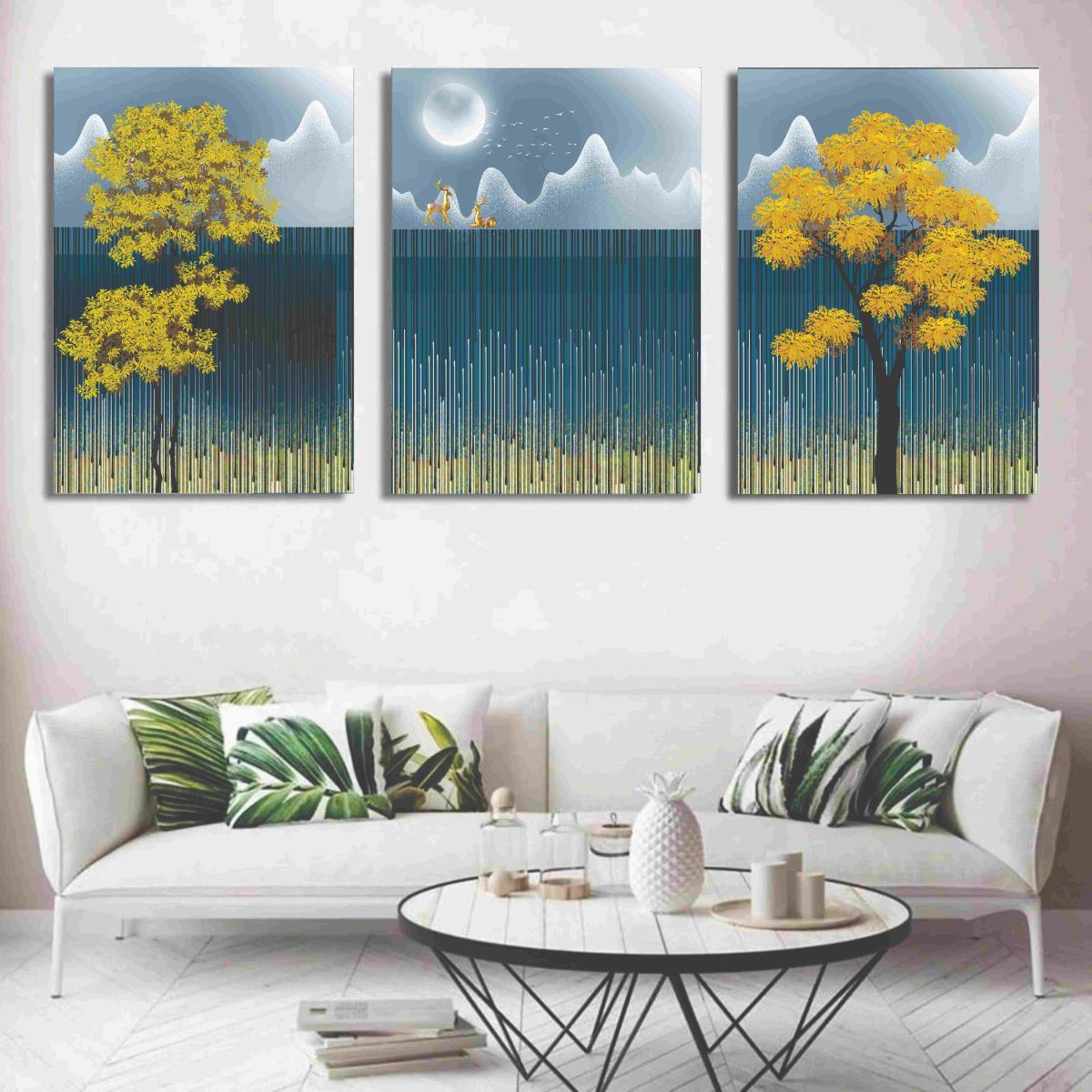 Set of 3 Wall Art Wooden Phototile Frames for Wall Decor