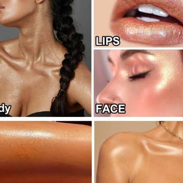 Multipurpose Glitter Shimmer Highlighter Powder – 10g for Face, Eyes &amp; Body View Gallery - Pakistan
