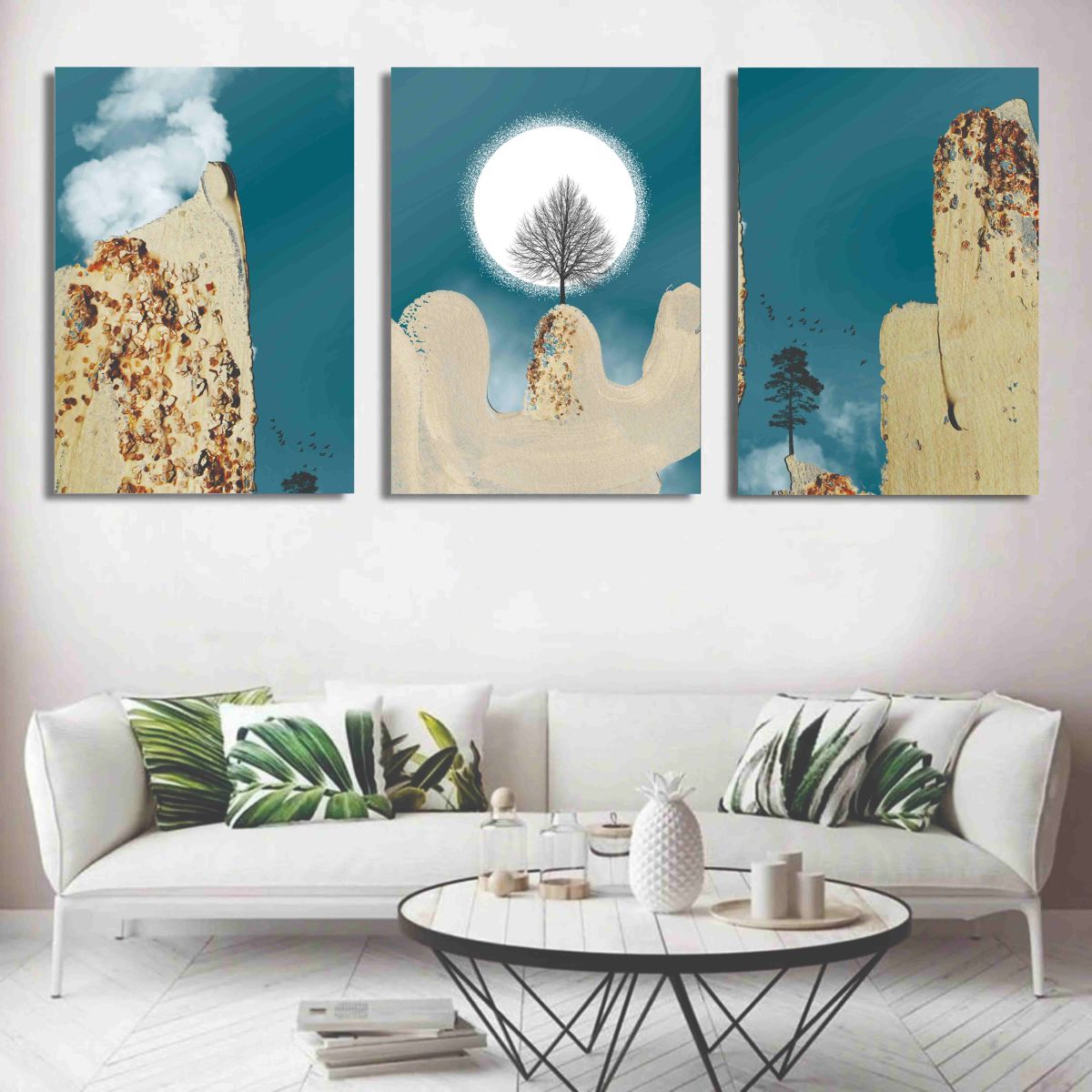 Set of 3 Wall Art Wooden Phototile Frames for Wall Decor