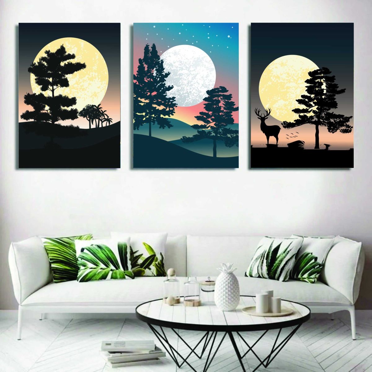 Set of 3 Wall Art Wooden Phototile Frames for Wall Decor