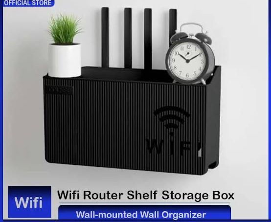 WiFi Router Shelf &amp;amp; Cable Organizer – Wall-Mount ABS Plastic Storage Box for Routers, Power Strips &amp;amp; Cables (Random Colors)