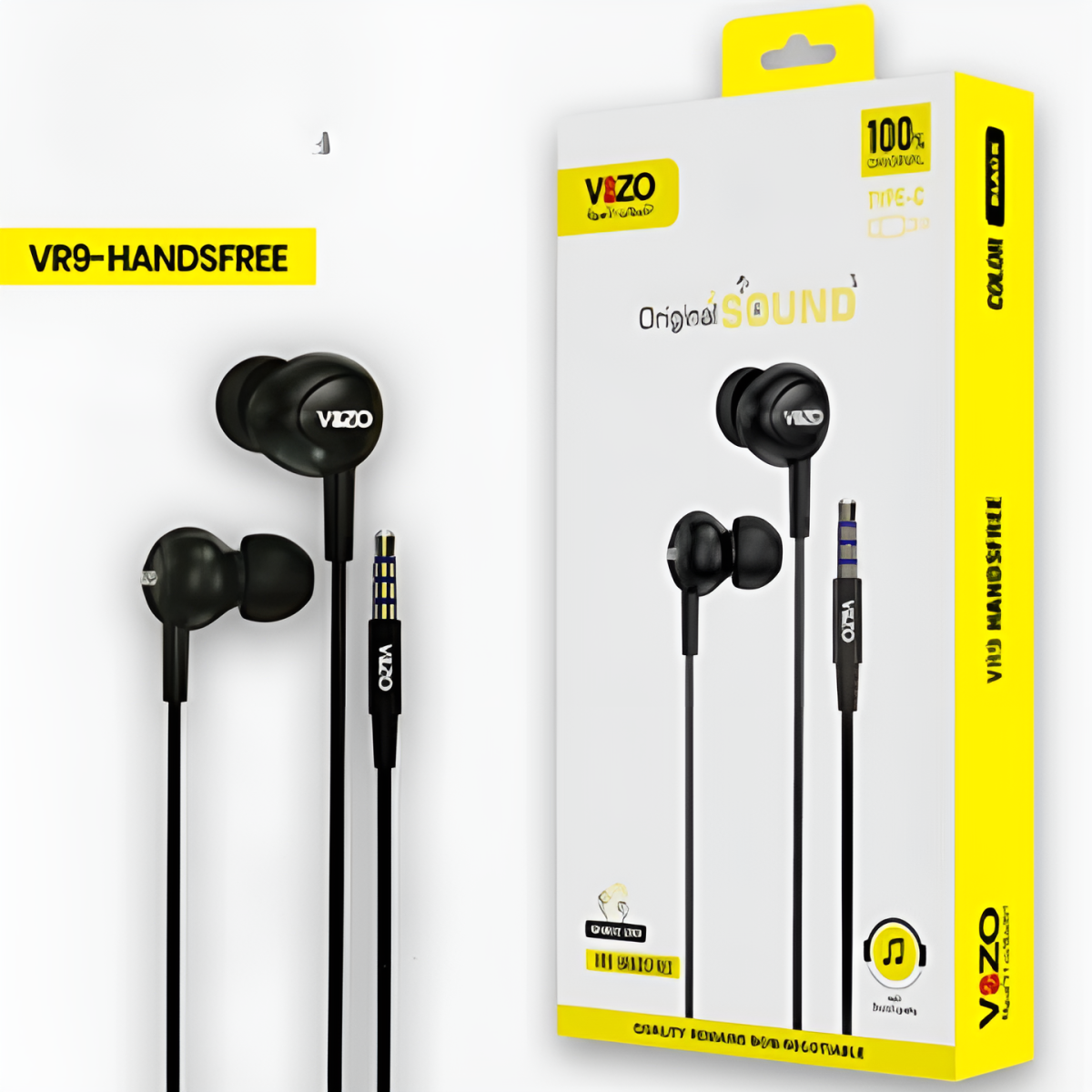 VR9 Micro – Premium Wired Earphones with Dual IC Mic | Best Quality Hands-Free | Headphone | Hands-Free For Mobile Phone | Android Vr9 Micro Hands-Free