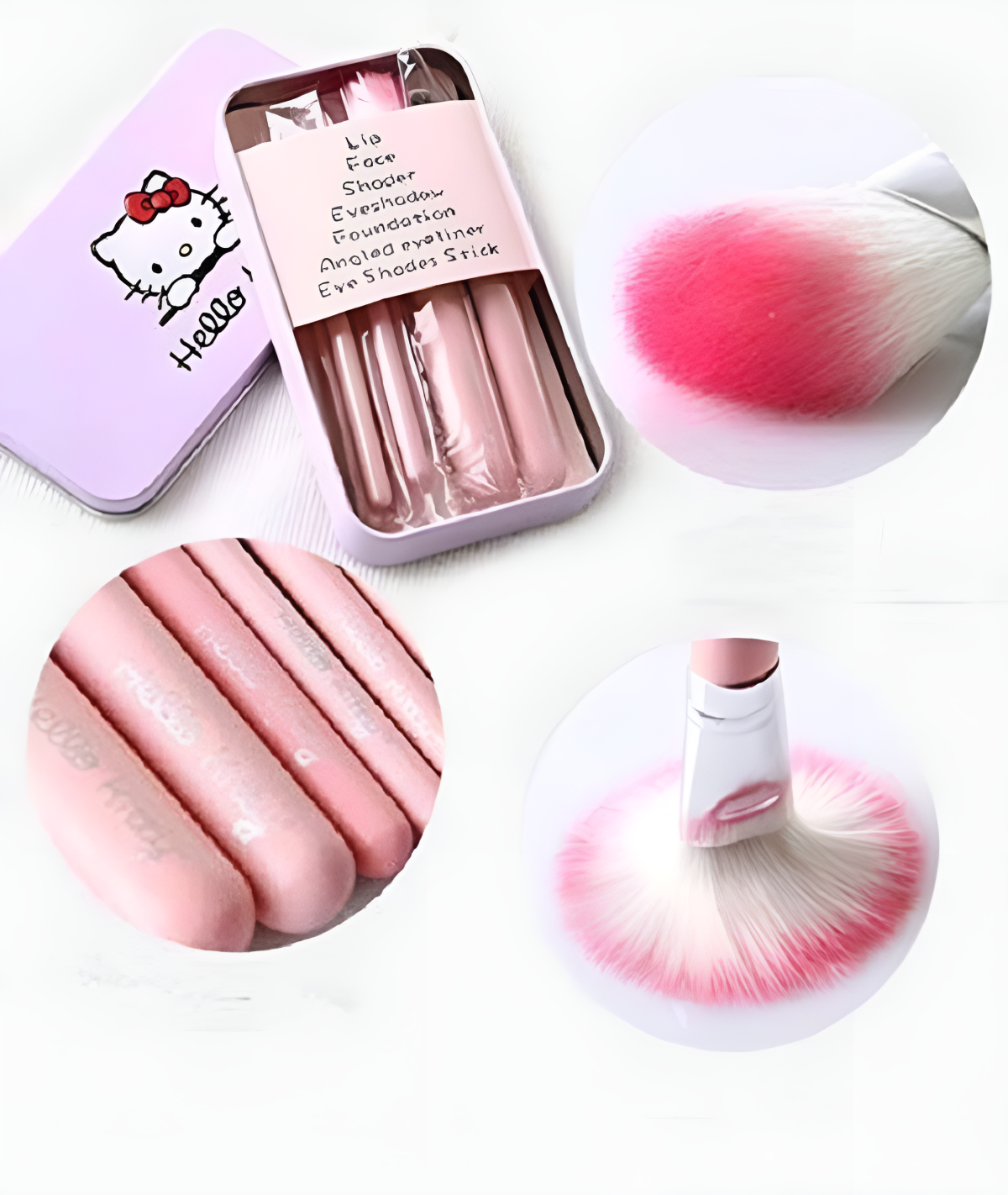 07 PCs Kitty Style Brushes  Makeup Brush Set | Complete Brush Kit for Professional and Beginner (Pink Color) View Gallery - Pakistan