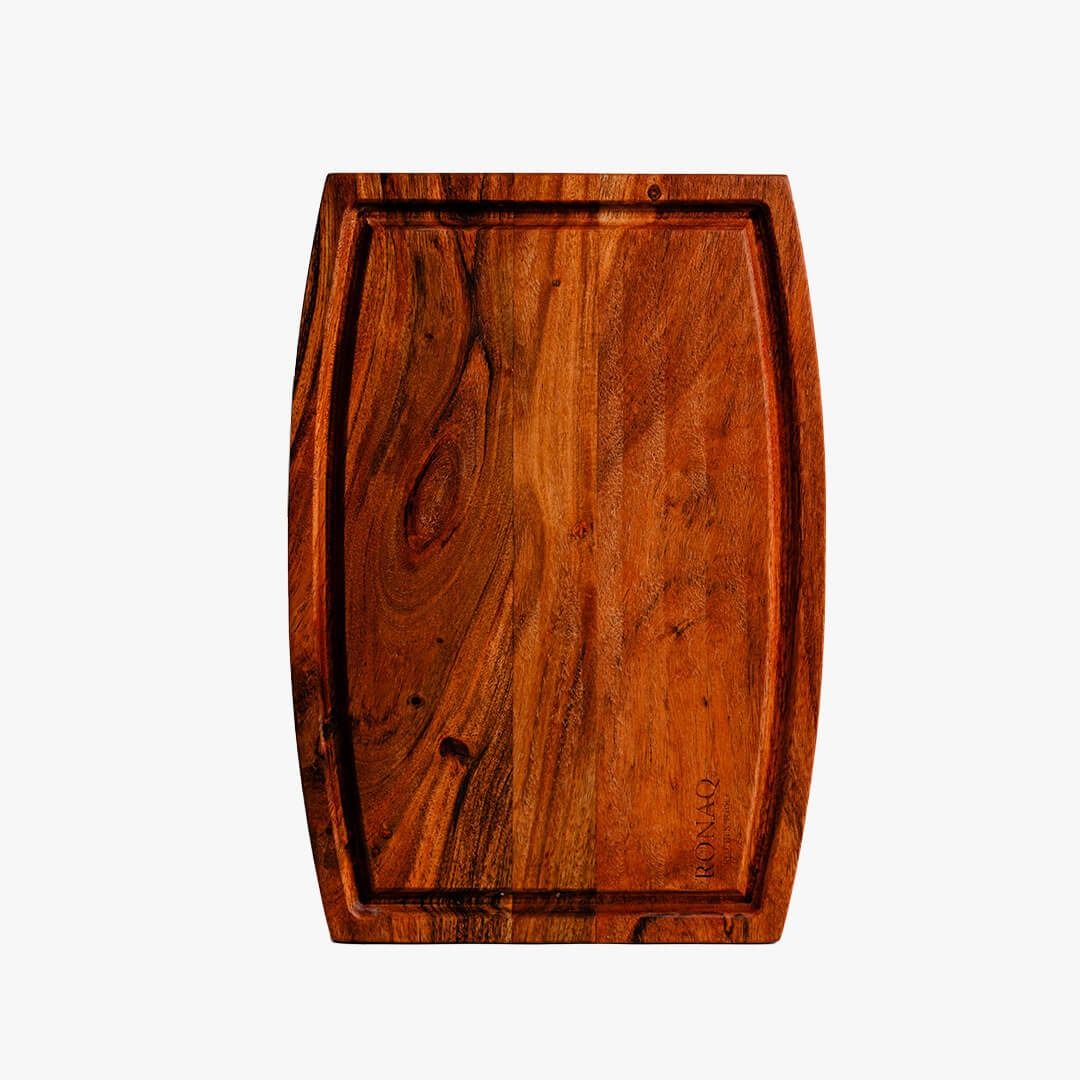 Acacia Parabola Face-Grain Cutting Board – 14” x 10” x 2” | Durable &amp; Stylish Butcher Block for Kitchen Prep &amp; Serving View Gallery - Pakistan