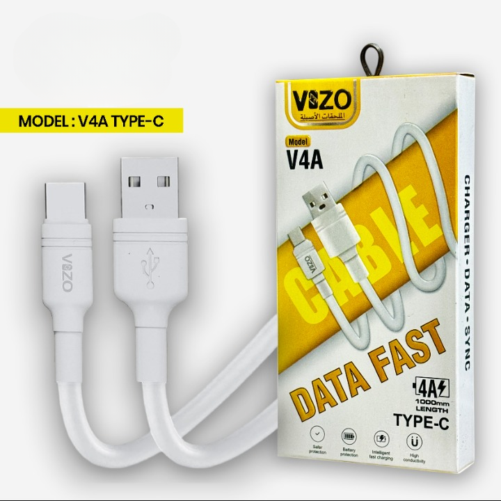 V4A Type-C Fast Charging Cable | Type-C Charging Cable | Fast Charging Cable | Type-C Cable | V4A Cable For Mobile Phone 