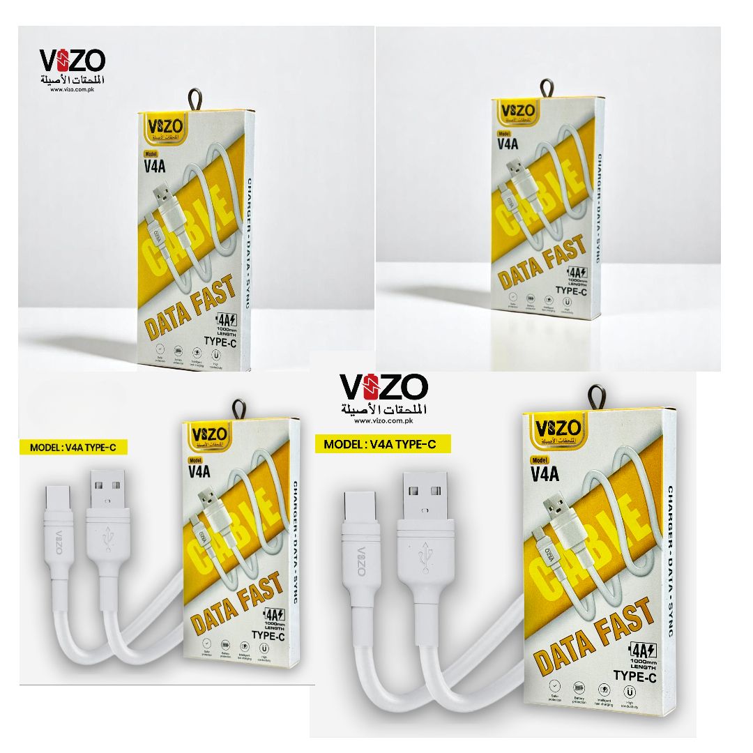 V4A Type-C Fast Charging Cable | Type-C Charging Cable | Fast Charging Cable | Type-C Cable | V4A Cable For Mobile Phone  View Gallery - Pakistan