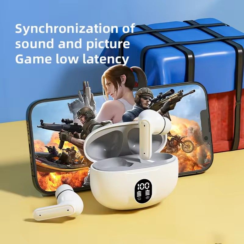 Professional Display Earbuds STEREO 895B Wireless Bluetooth Earbuds | Mic in-Ear Headphones with LED Display | Type C Fast Charging | Bluetooth 5.3 for Android/iPhone ( With Cable - With Box - Random Color ) View Gallery - Pakistan