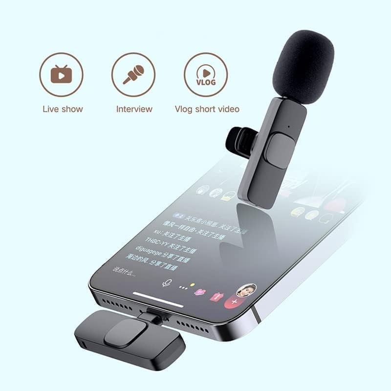 WIRELESS MIC K9 Dual Microphone Mic Plug &amp; Play USB Type C Plug Wireless Lavalier Microphone View Gallery - Pakistan