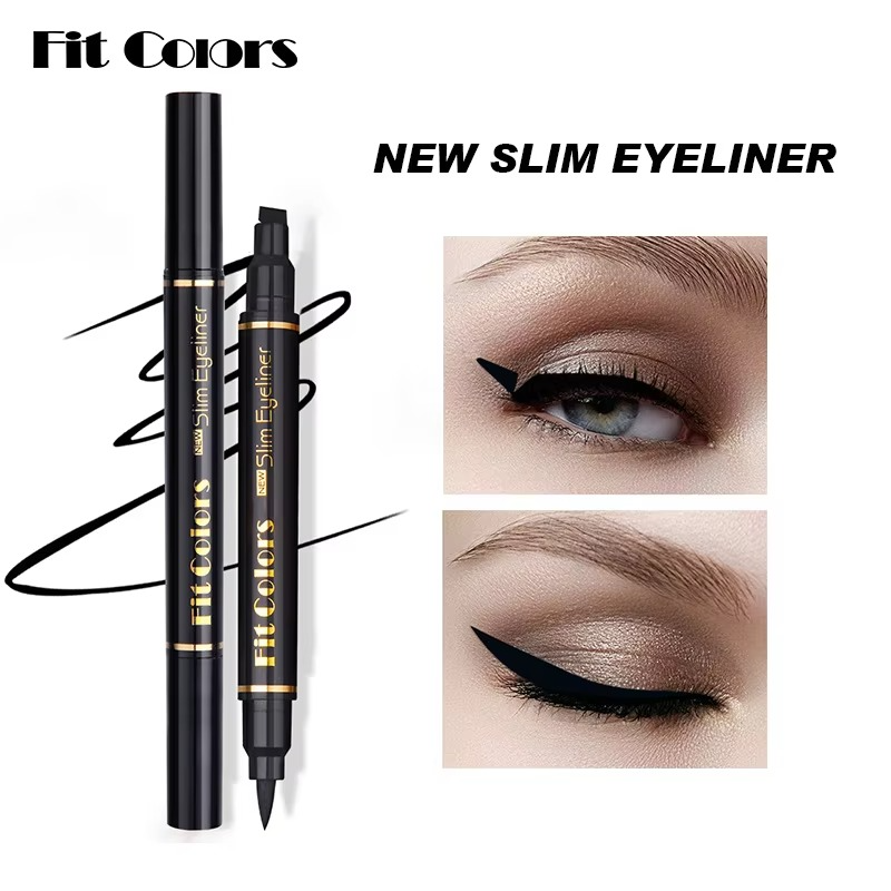 2 in 1 Winged Stamp Liquid Eyeliner Pencil Waterproof Fast Dry Lasting Black Eye Liner Pen | 2 in 1 Fit Colors Eyeliner For Girls | Eyeliner Pen  View Gallery - Pakistan