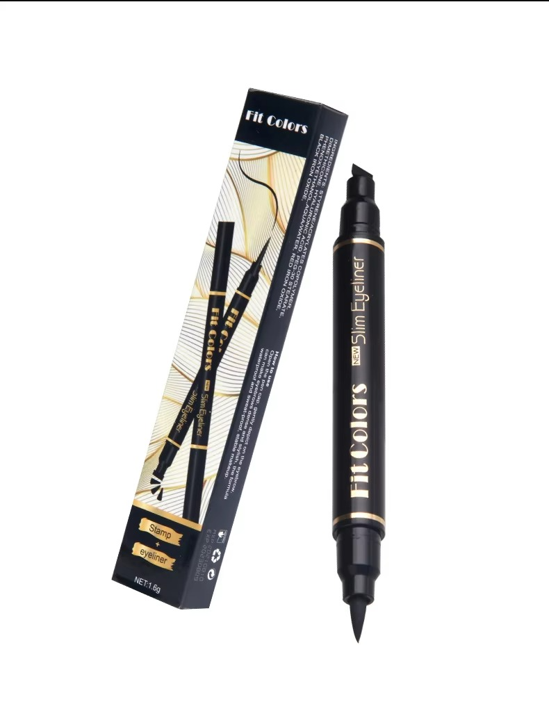 2 in 1 Winged Stamp Liquid Eyeliner Pencil Waterproof Fast Dry Lasting Black Eye Liner Pen | 2 in 1 Fit Colors Eyeliner For Girls | Eyeliner Pen  View Gallery - Pakistan