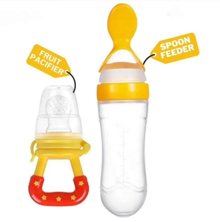 Food Pacifier + Feeder Spoon / Fresh Fruit Food Baby , Feeding Safe Fruit Feeder - Random Color