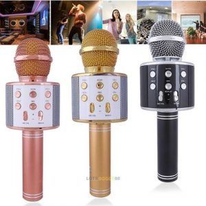 Bluetooth Microphone Karaoke Wireless Microphone Professional Speaker Handheld Microfone Player Singing Recorder Mic WS-858 KTV Microphone and Hifi Speaker View Gallery - Pakistan