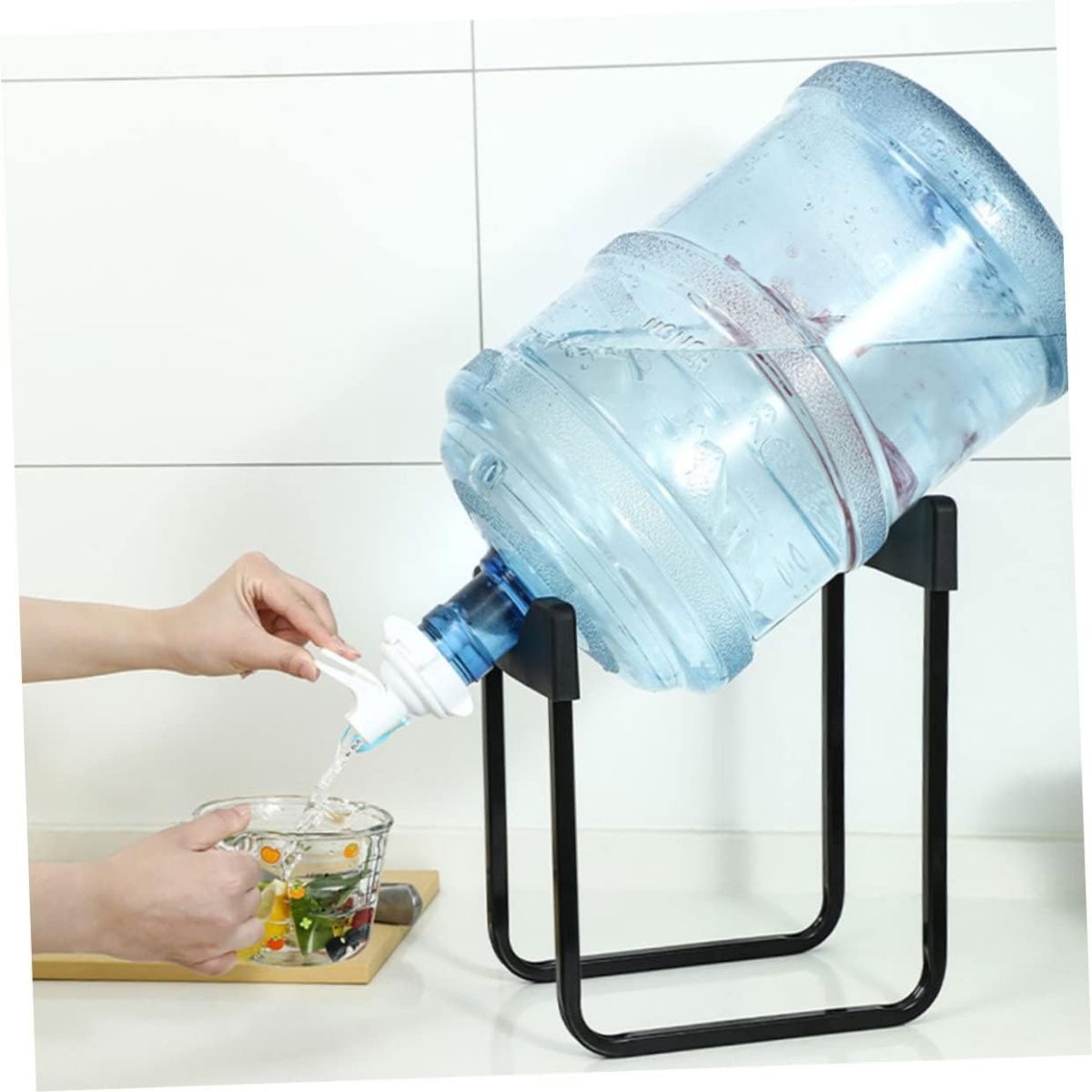 Metal Bottle Stand with Nozzle – Convenient Dispensing, Minimal Mess ( with box &amp; Random Color ) View Gallery - Pakistan