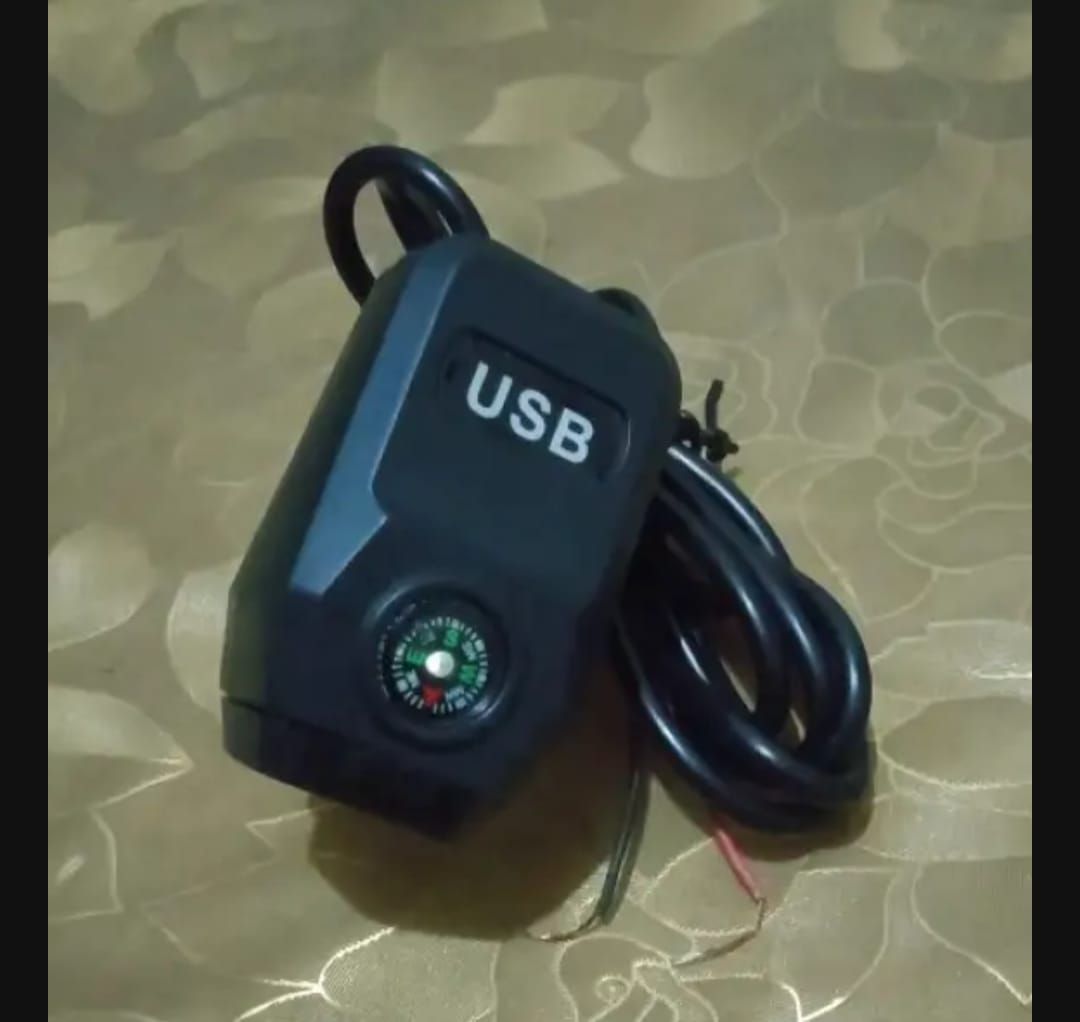 Motorcycle USB Charger with Compass – Fast Charging, Waterproof, 36-105V – Universal for Motorcycles &amp; E-Bikes View Gallery - Pakistan