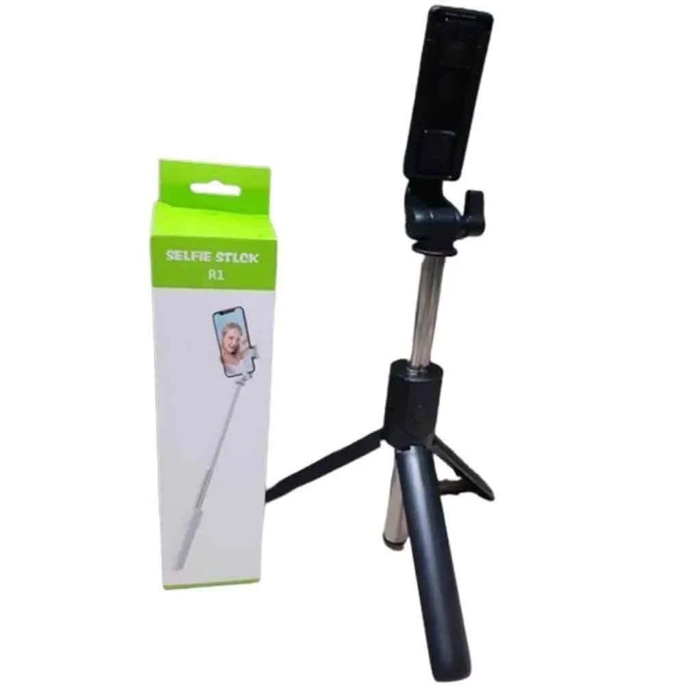 Selfie Stick Tripod R1S Bluetooth Remote Control Tripod Selfie Stick New Model with Wireless Remote Shutter Compatible with All Cell Phones View Gallery - Pakistan
