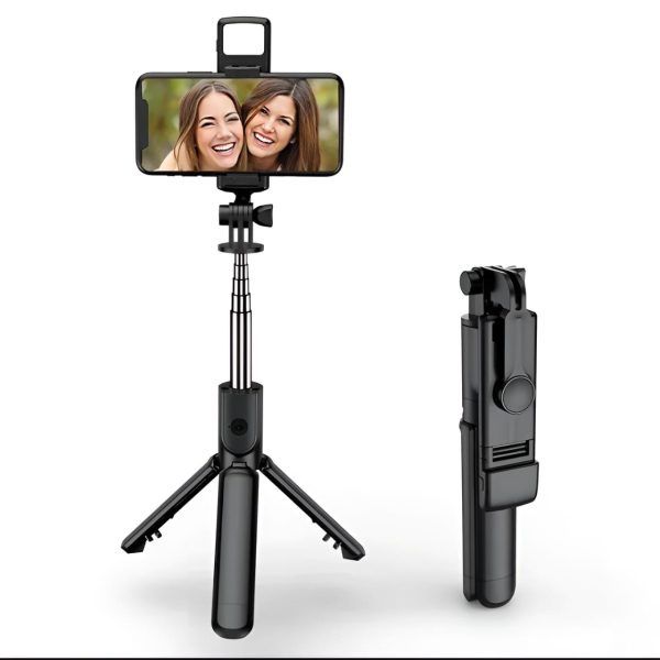 Selfie Stick Tripod R1S Bluetooth Remote Control Tripod Selfie Stick New Model with Wireless Remote Shutter Compatible with All Cell Phones View Gallery - Pakistan