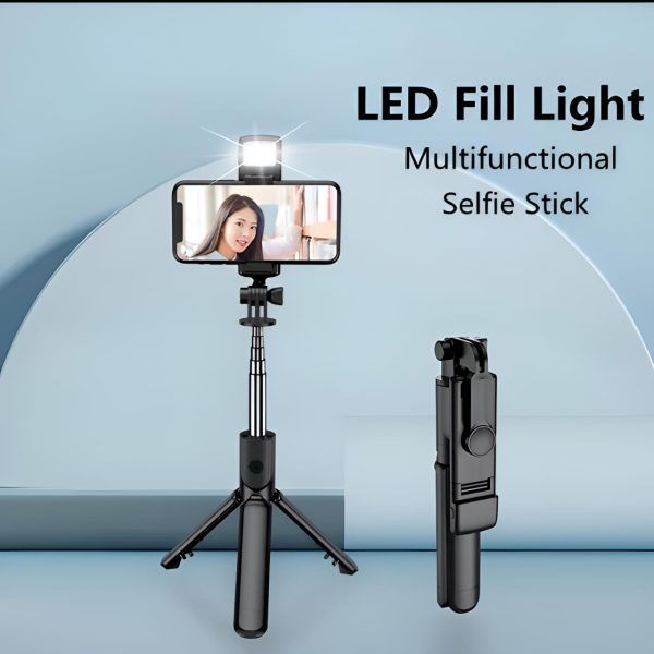 Selfie Stick Tripod R1S Bluetooth Remote Control Tripod Selfie Stick New Model with Wireless Remote Shutter Compatible with All Cell Phones View Gallery - Pakistan