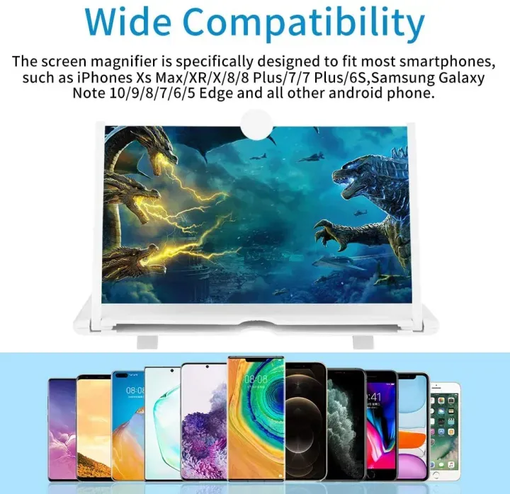 F3 Mobile Screen Magnifier | Enlarged Mobile Screen Amplifier Large Screen Eyes Protection (Random Color) View Gallery - Pakistan