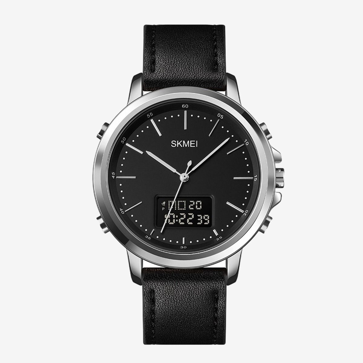SKMEI Men's Fashion Digital Watch Analog Leather Multifunctional Waterproof Men's Watch 1652 | Skemi Men Digital Analog Watch - Without Box View Gallery - Pakistan