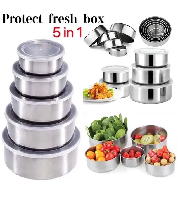Stainless Steel Bowl Set of 5 – Food-Grade, Rust-Resistant Mixing and Serving Bowls View Gallery - Pakistan