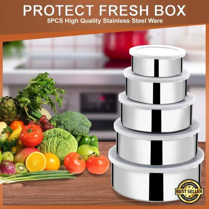 Stainless Steel Bowl Set of 5 – Food-Grade, Rust-Resistant Mixing and Serving Bowls View Gallery - Pakistan
