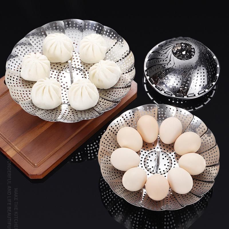 Stainless Steel Folding Vegetable Steamer Basket Stainless Steel Detachable Steaming Rack Steamer Tray for Kitchen Cookware View Gallery - Pakistan