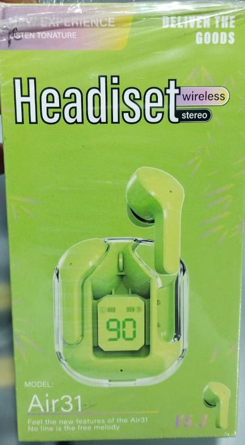Air 31 Earbuds Wireless Earbuds With Crystal Transparent Case With Type-C Charging | Earbuds Bluetooth 5.3 - With Pouch - Random Color View Gallery - Pakistan