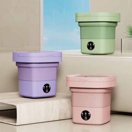 6.5L Portable Foldable Washing Machine Basket Random Color View Gallery - Pakistan
