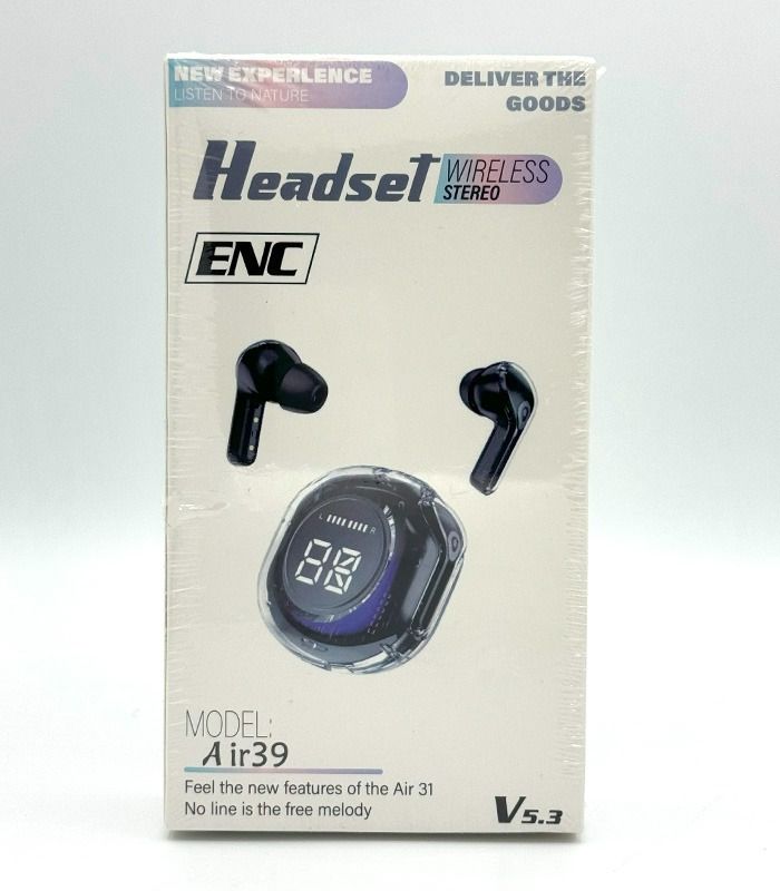 Air39 Wireless Earbuds | Bluetooth 5.3 | Clear Sound | Heavy Bass | Noise Reduction |  LED Display - Random Color View Gallery - Pakistan