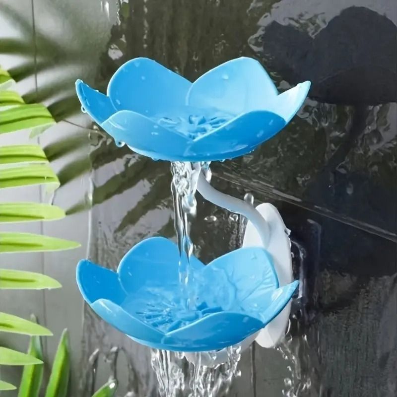 Multicolor Lotus Flower Soap Holder, Double Layer Wall-Mounted, No-Drill with Drainage, Quick-Dry Plastic Bathroom Organizer for Soap Storage, Soap Holder for Bathroom ( Random Color ) - 01 Stand