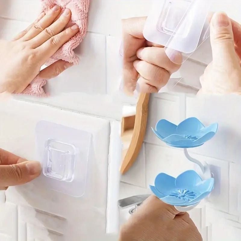 Multicolor Lotus Flower Soap Holder, Double Layer Wall-Mounted, No-Drill with Drainage, Quick-Dry Plastic Bathroom Organizer for Soap Storage, Soap Holder for Bathroom ( Random Color ) - 01 Stand View Gallery - Pakistan