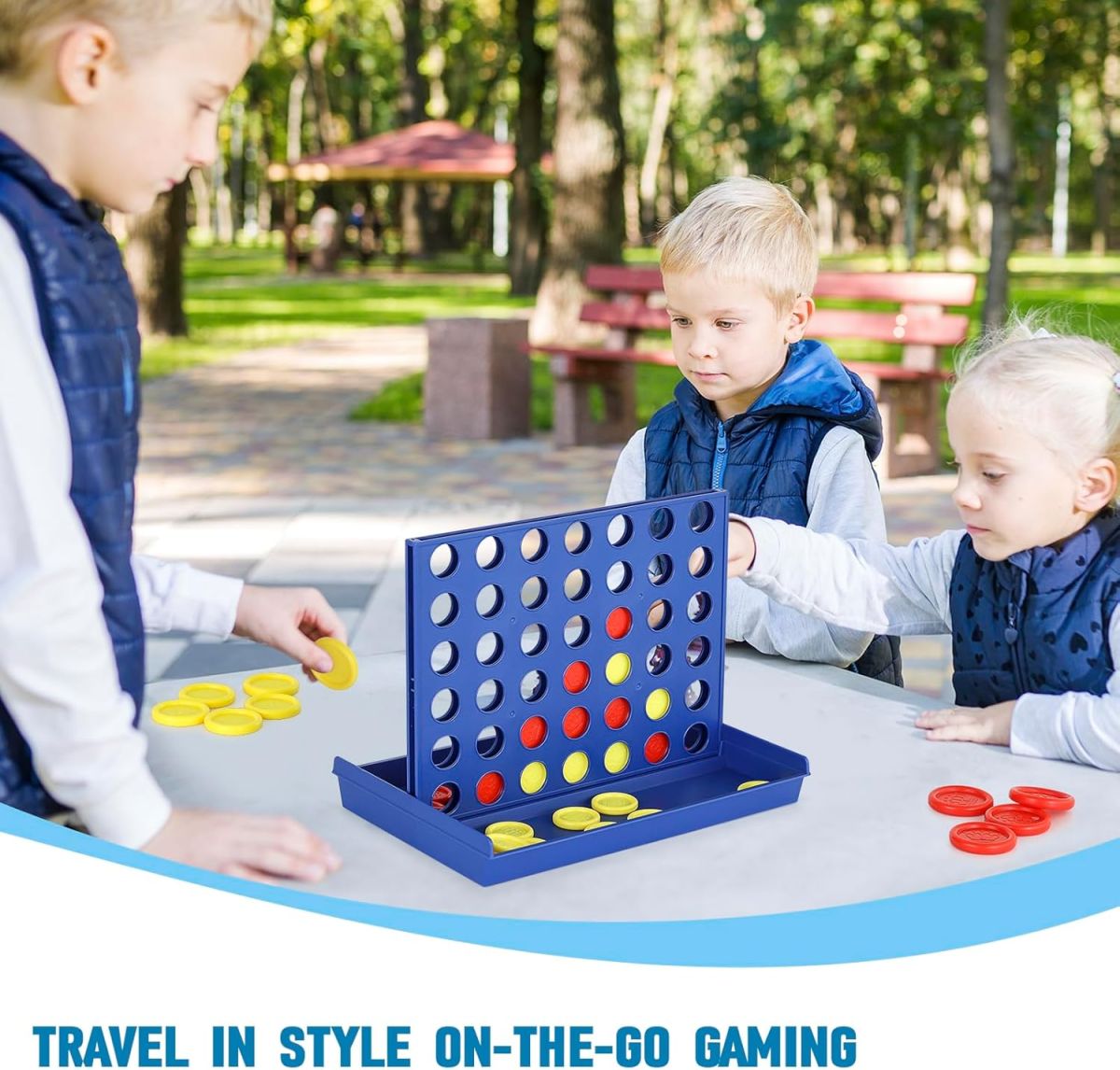 4 IN A ROW Board Game for Kids / Travel Board Game / Board Games Indoor &amp; Outdoor, Perfect as a Party Game (random color ) View Gallery - Pakistan