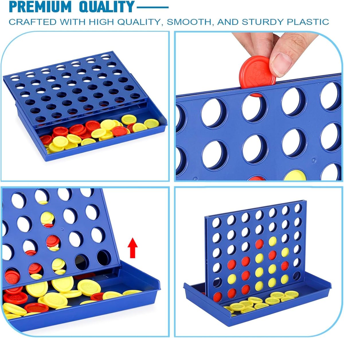 4 IN A ROW Board Game for Kids / Travel Board Game / Board Games Indoor &amp; Outdoor, Perfect as a Party Game (random color ) View Gallery - Pakistan