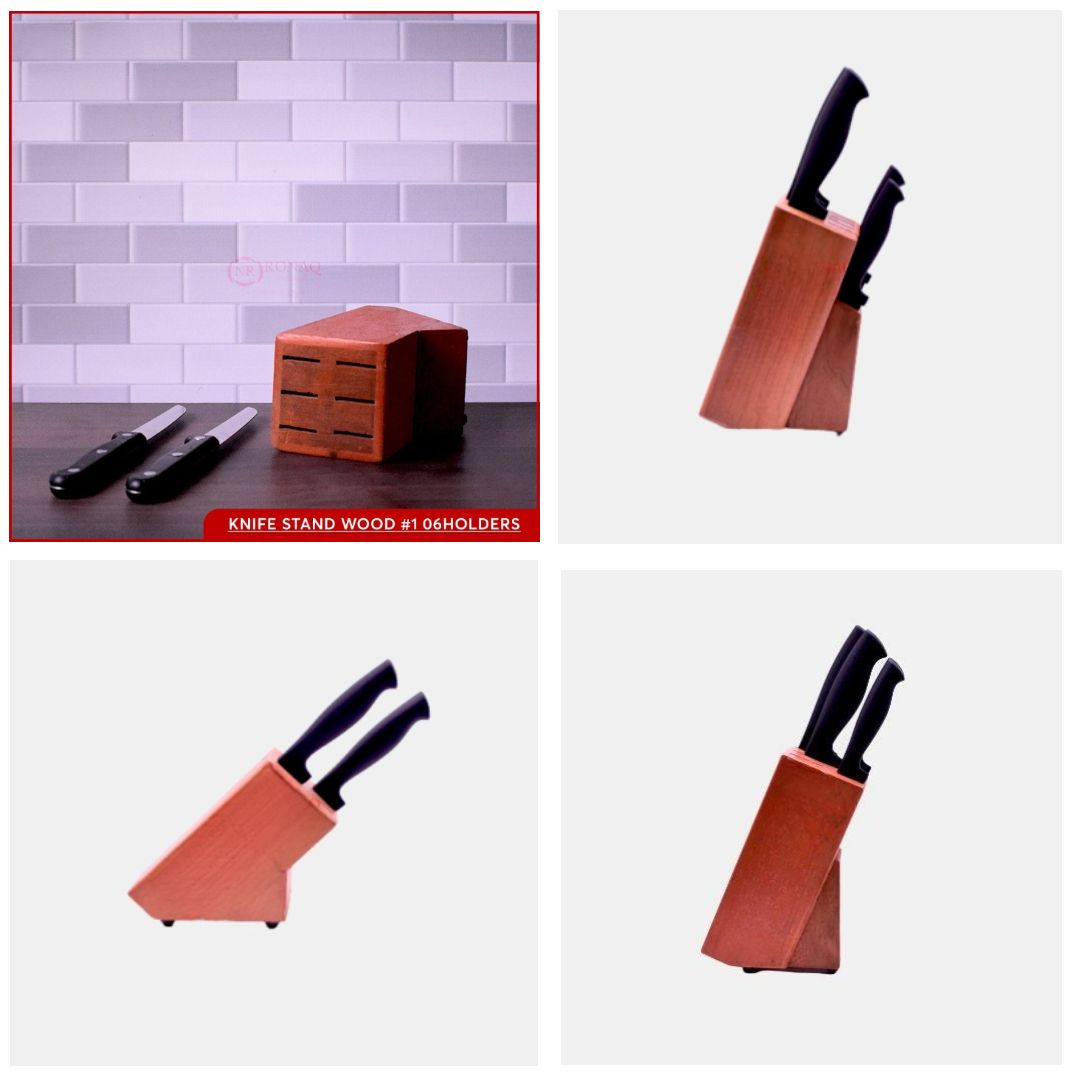 Knife Stand Wood Organize And Display Your Knives With Style | Wooden Knife Holder Block Stand Organizer for Kitchen Knife Storage Rack Durable Wood Design