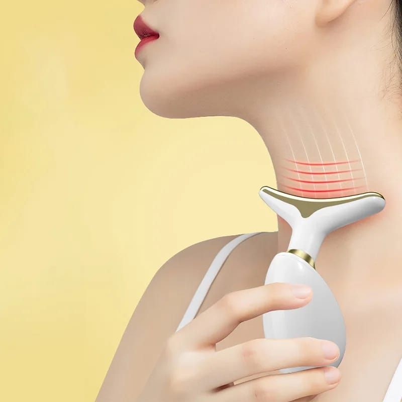 Massager for Face Lifting Facial Massagers EMS Neck Eye Massage Instrument Vibrator Microcurrents Red Light Therapy Anti Wrinkle - Random Color View Gallery - Pakistan