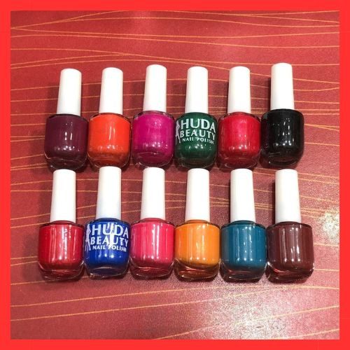 06 Pcs Huda Beauty Nail Paint With Free Nail Polish Remover, Pack of 2 | Best Quality Nail Polish with Nail Polish Remover - Multicolor View Gallery - Pakistan