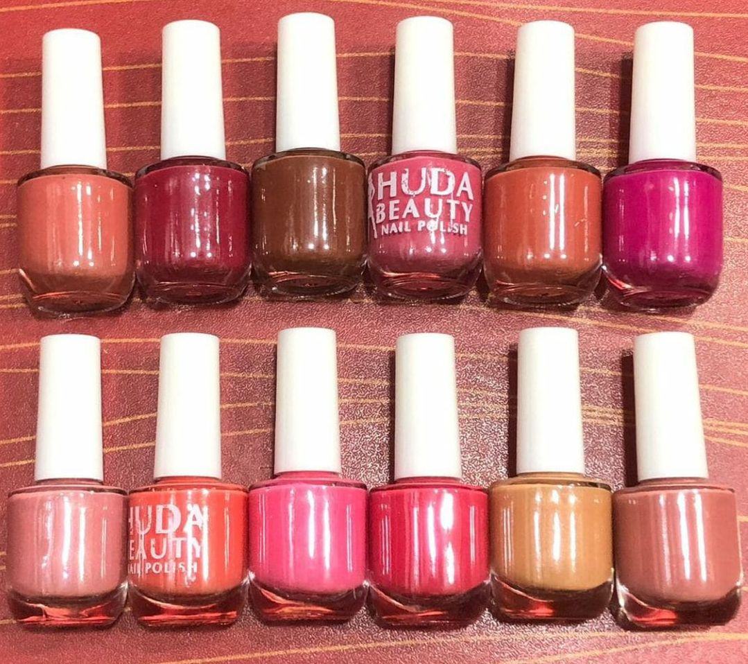 Huda Beauty Nude Nail Polish Set (6 Pcs Random Colors) with Free Nail Polish Remover - Smooth, Fade-Resistant &amp; Professional Manicure Kit (Pack of 2) View Gallery - Pakistan