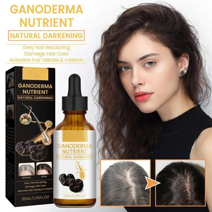 Anti-Greying Hair Spray | Drakkar Spray for Hair | Organic Ganoderma Inverted Essence for Grey Hair | Darkens Hair Naturally Without Damage - 30ML