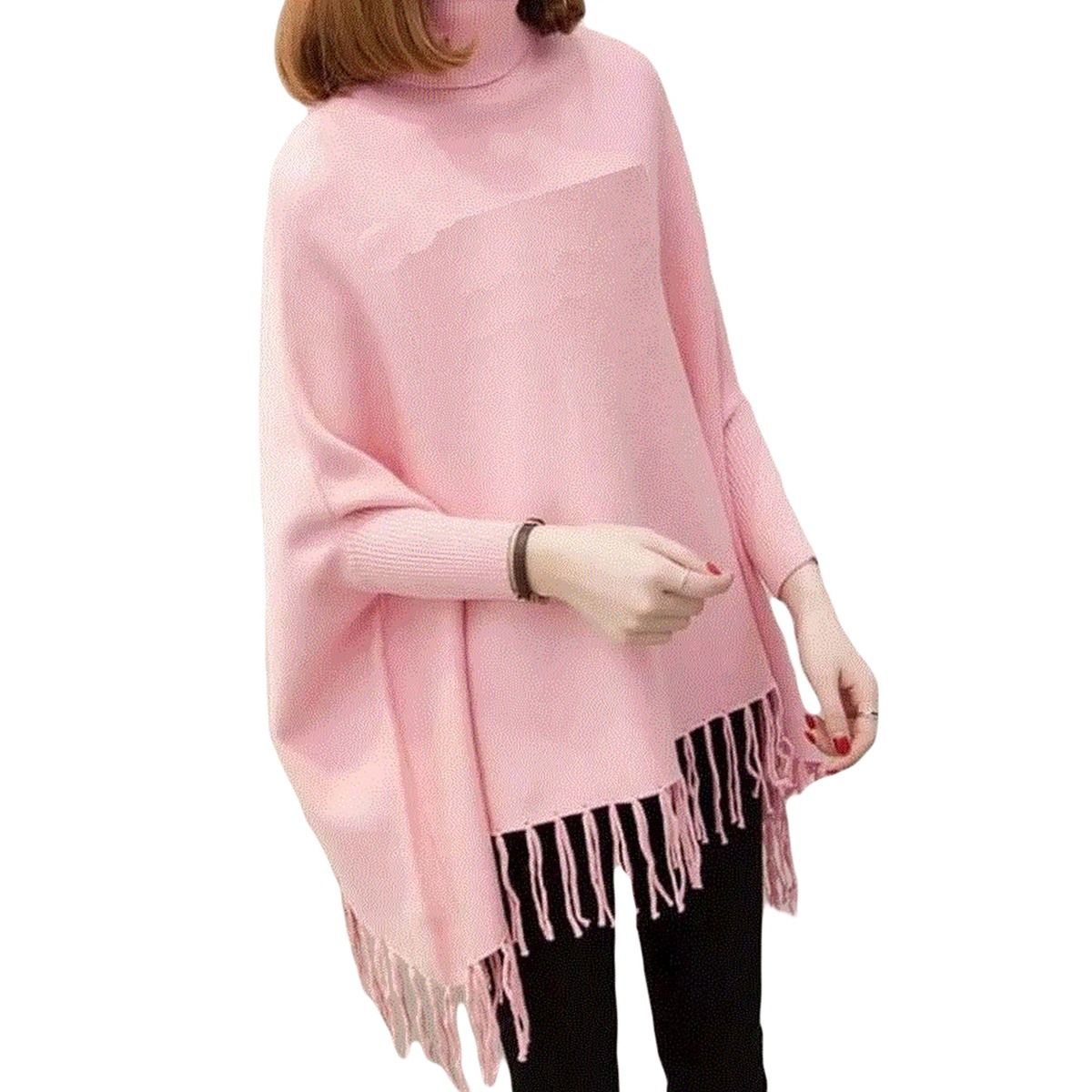 Stylish Pink Fleece Poncho - Free Size, Ready to Wear &amp;amp; Fits All | Best Quality Top For Girls - Best Quality Poncho For Winter - Pink Color