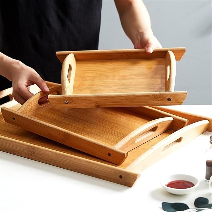 03 Pcs Set Wood Serving Tray For Kitchen | Best Quality Wooden Tray Set For Home | Wooden-Serving Trays