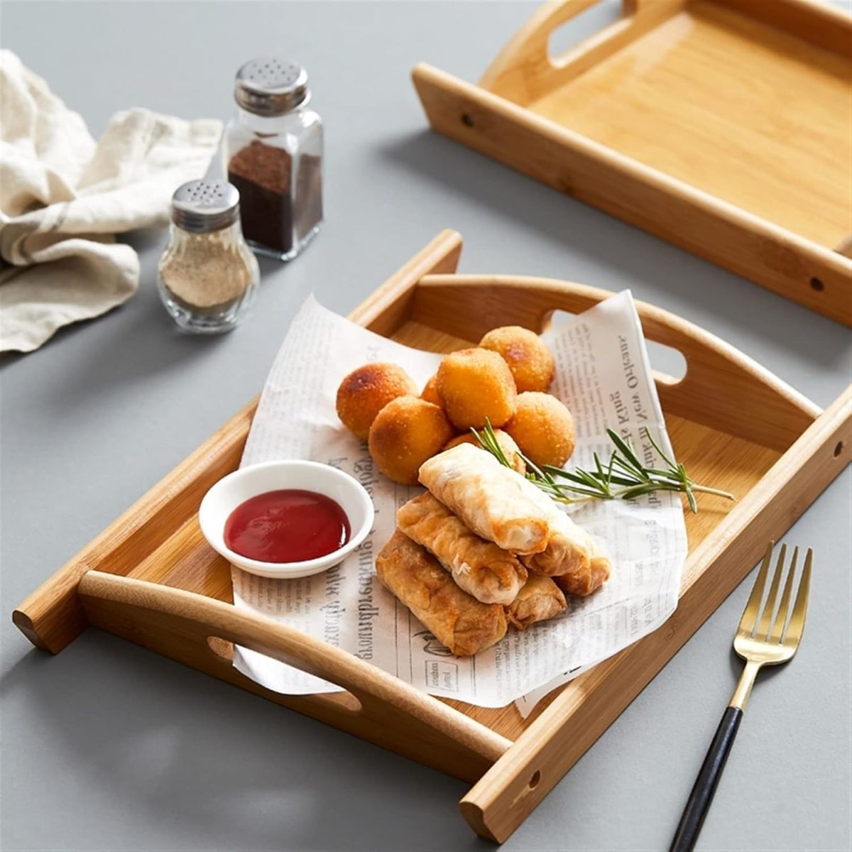 03 Pcs Set Wood Serving Tray For Kitchen | Best Quality Wooden Tray Set For Home | Wooden-Serving Trays View Gallery - Pakistan