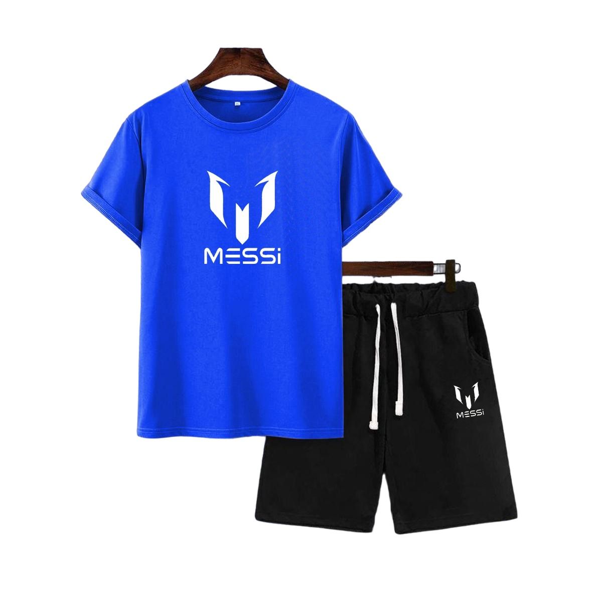 Printed Half Sleeves Cotton Jersey Summer Tracksuit For Boys &amp;amp; Girls T-Shirt &amp;amp; Shorts Gym Sports Outdoor Gaming Tracksuit