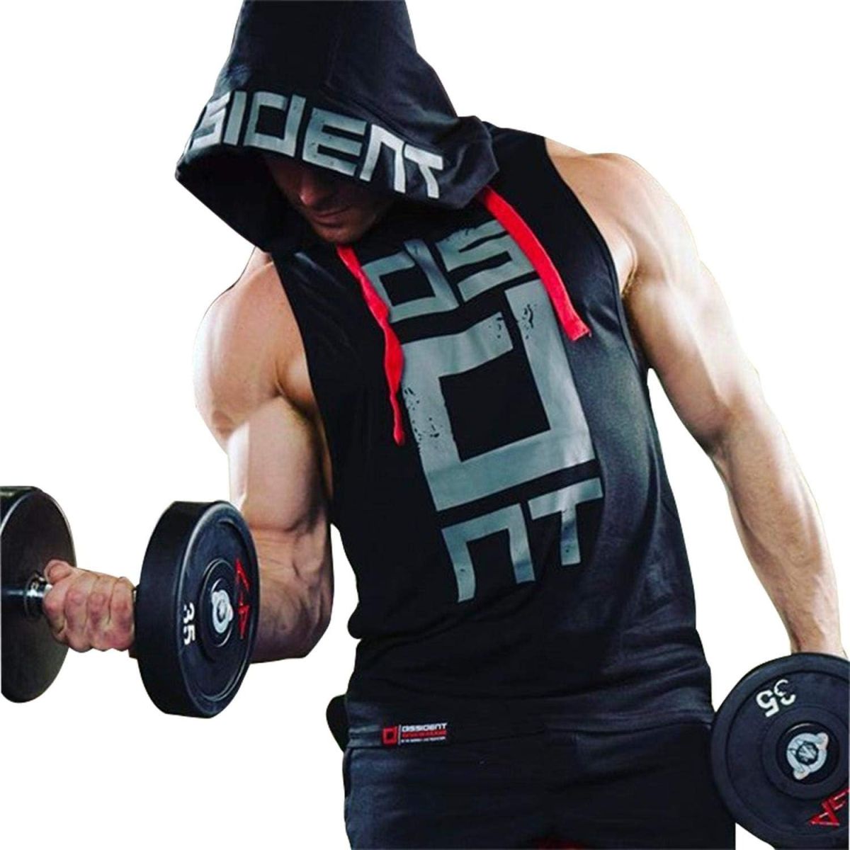 Black Gym Sleeveless Hood Tracksuit - Black Gym Sleeveless Hood Summer Tracksuit - Ready to Wear 2-Piece Set | Men's Sports &amp; Jogging Wear View Gallery - Pakistan