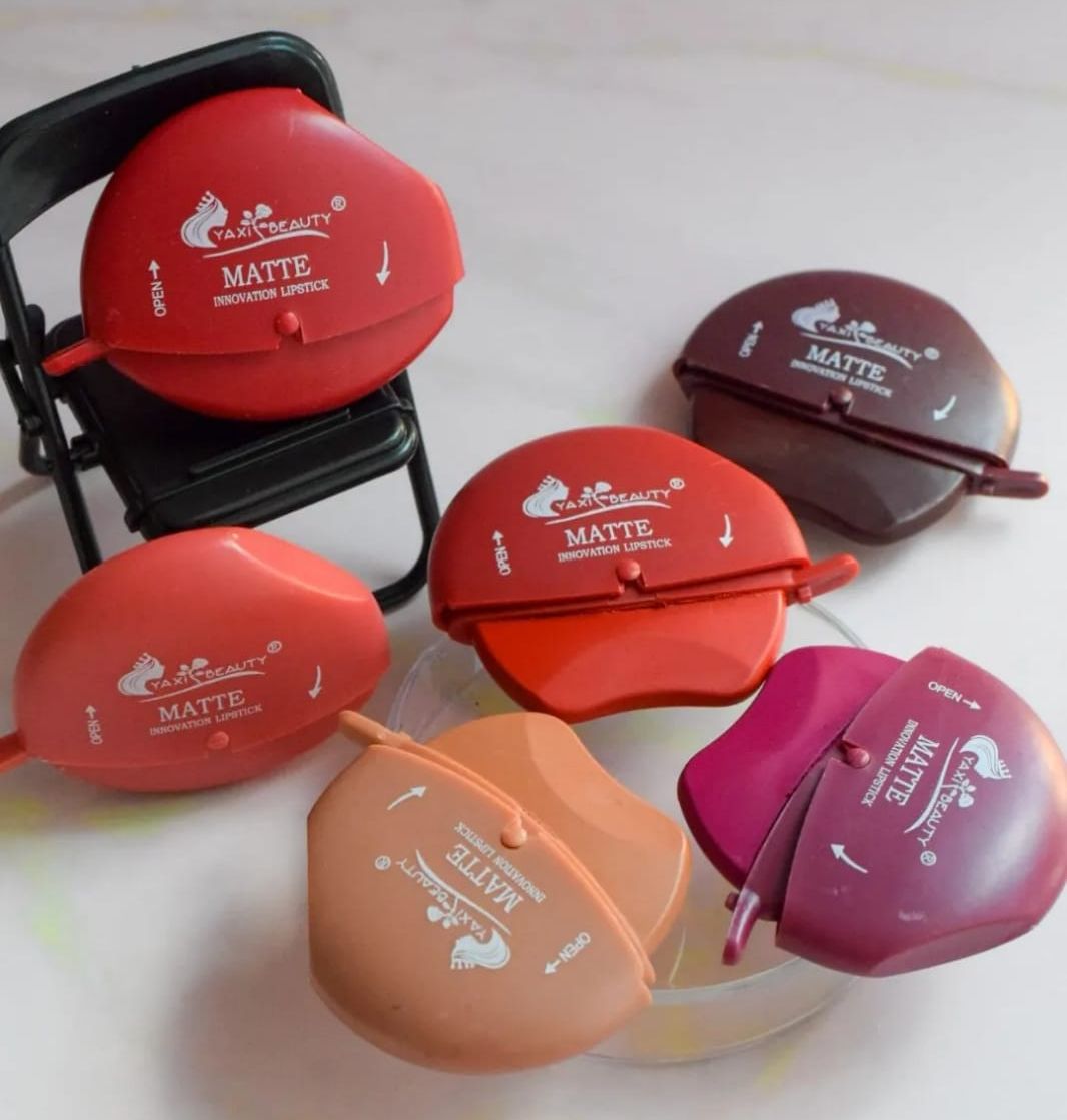 Yaxi Lip Design Solid Lipstick | Lead-Free, Easy Application &amp;amp; Long-Lasting Finish - Lazy Lipstick | Lipstick For Girls