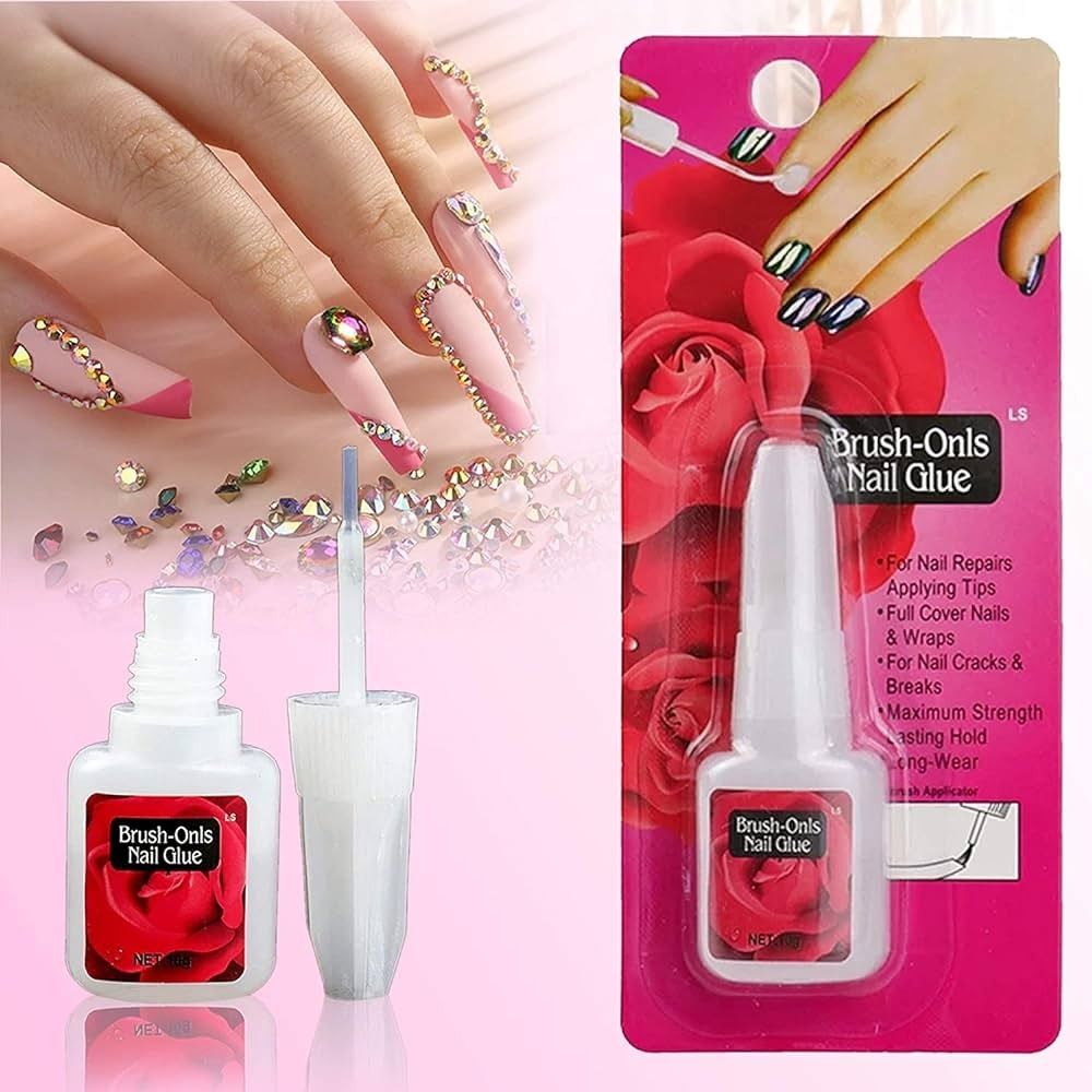 Nail Glue Strong Glue for Nail Polish, Soft Adhesive Nails, No Damage to Nails and Cuticles