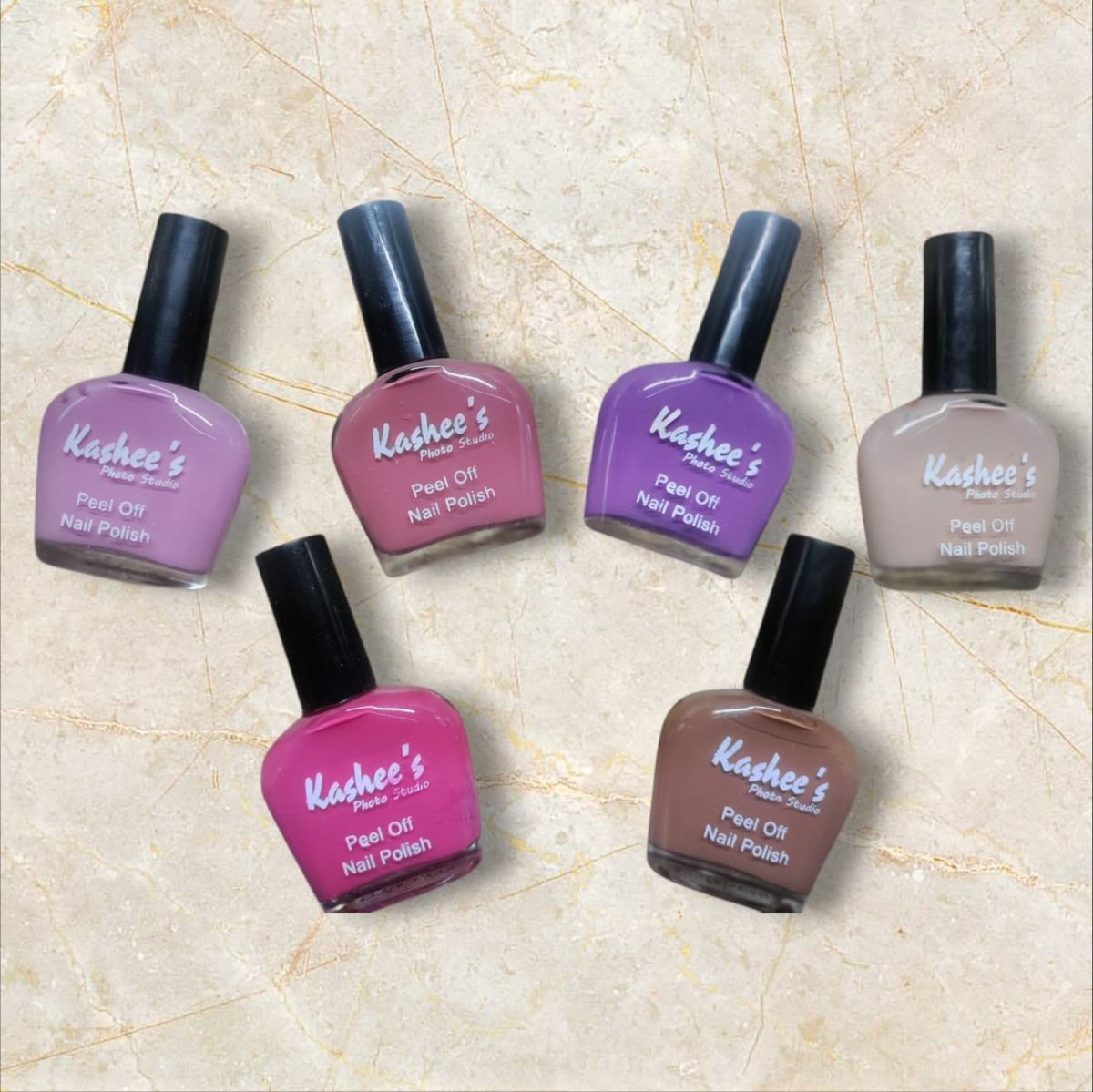 Pack Of 06 Kashee's Nail Polish - Kashee's Nail Paint For Girls - Kashee's Peel Off Nail Paint ( Random Color )