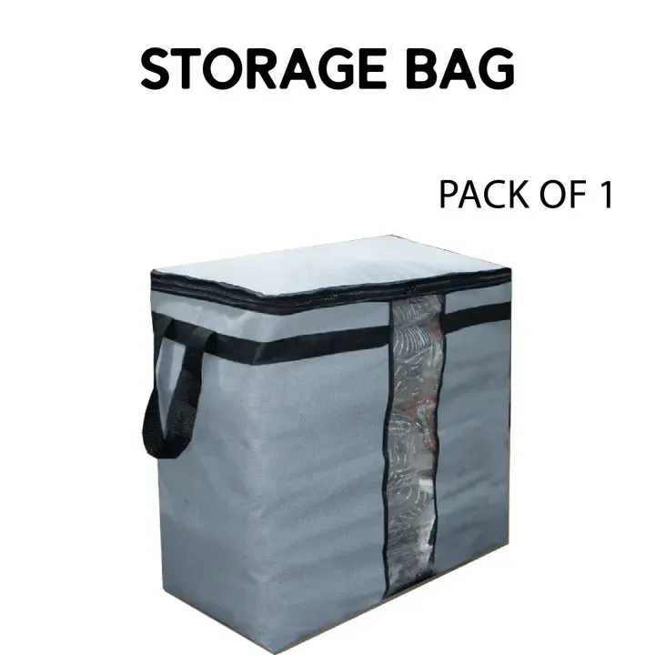 Storage Blanket Bag Organizer Folding Bag Organizer, Cloth Storage Boxes for Wardrobe 01 Pcs - Random Color View Gallery - Pakistan