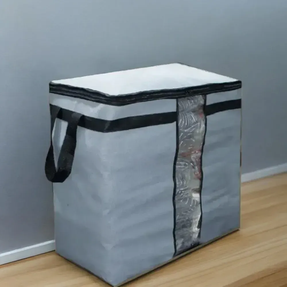 Storage Blanket Bag Organizer Folding Bag Organizer, Cloth Storage Boxes for Wardrobe 01 Pcs - Random Color View Gallery - Pakistan