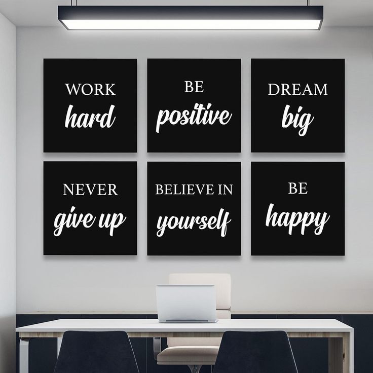 Set Of 6 Motivational Wooden Canvas Frames For Wall Decore / Sticky Phototiles Frames